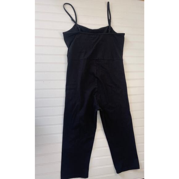 Weekday Lindey Jersey Jumpsuit Black Cropped Adjustable Straps Women's Medium - Picture 10 of 11